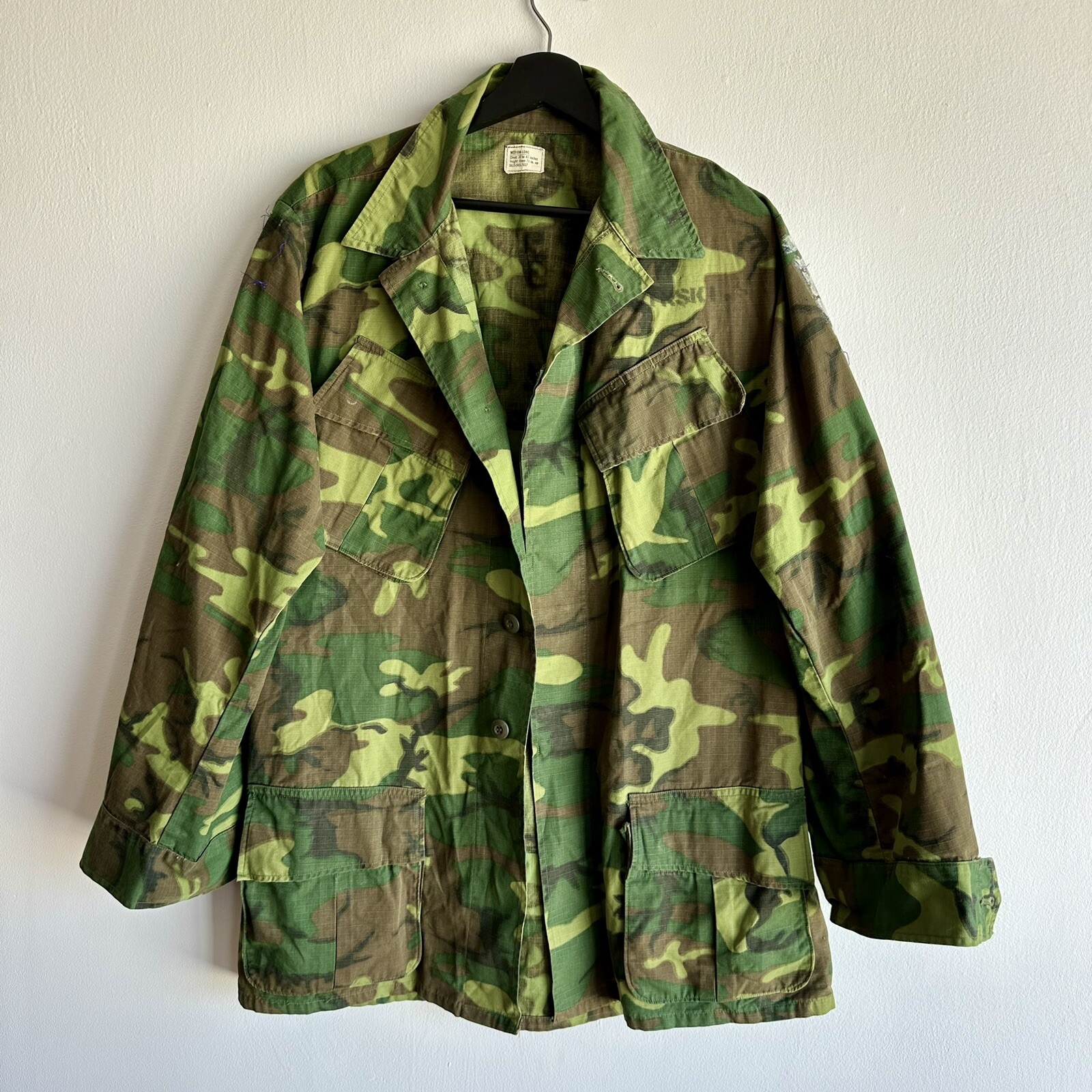 Vietnam War Named Stenciled ERDL Camo Tropical Jacket