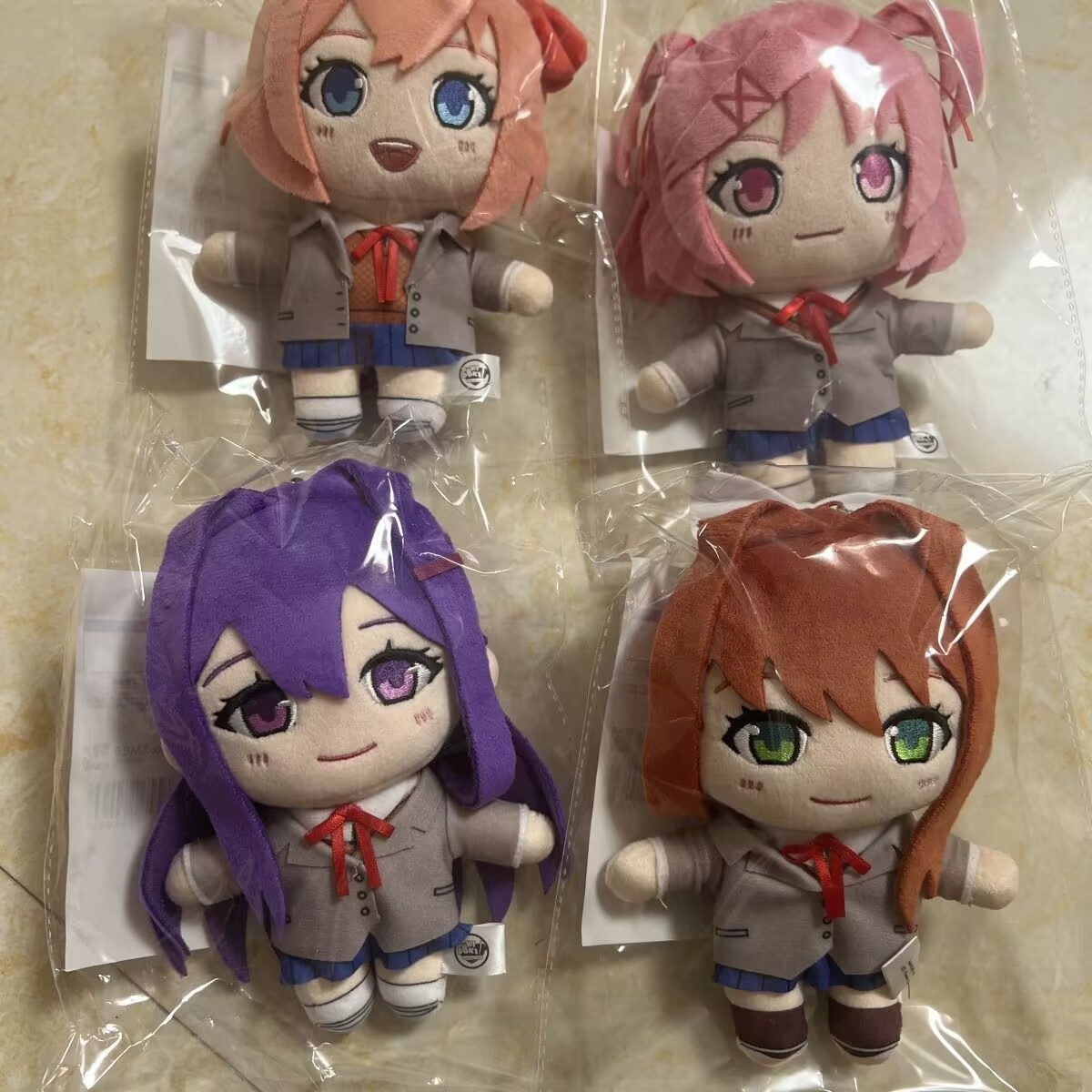 12cm Official Doki Doki Literature Club Sayori Plush Doll Keychain Toy Pendant