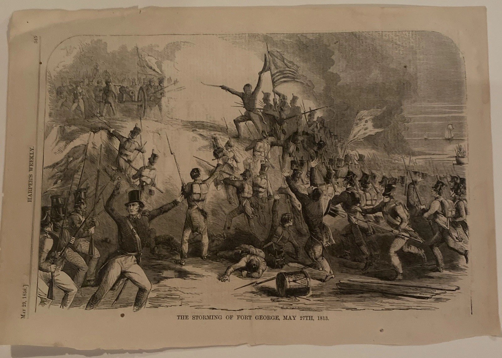 Harper's Weekly , The Storming Of Fort George,original engraving, 1858