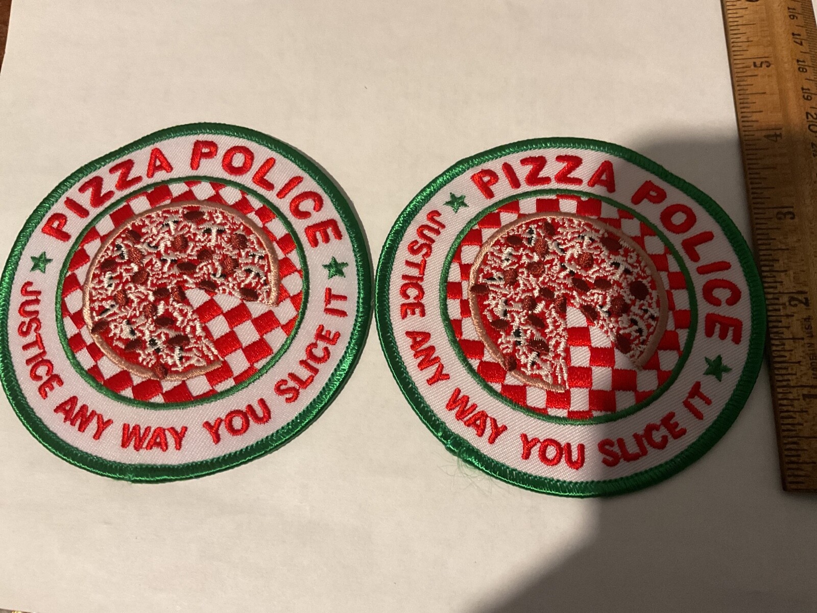 Pizza Police collectible patches new condition 2 total new full size
