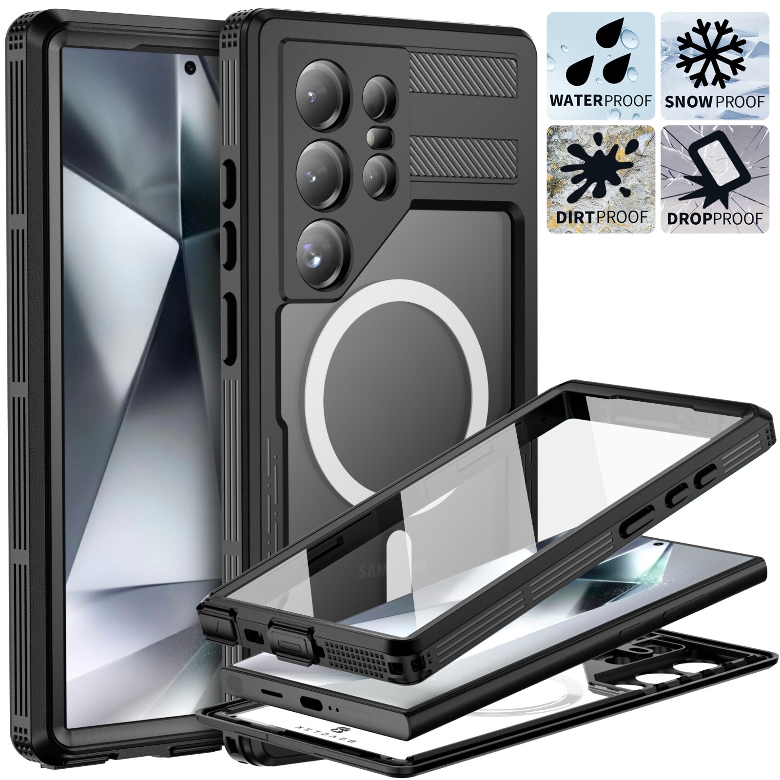 For Samsung Galaxy S24+ Plus S24 5G Case Waterproof Shockproof Cover w protector