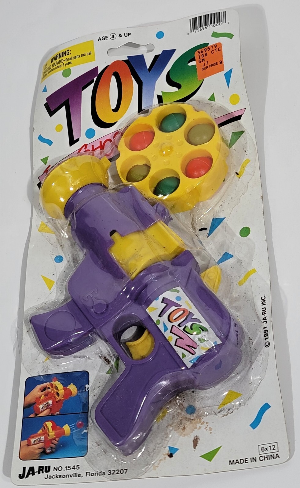 Vintage Ja-Ru Toys Fun Shooter No. 1545 Purple Gun