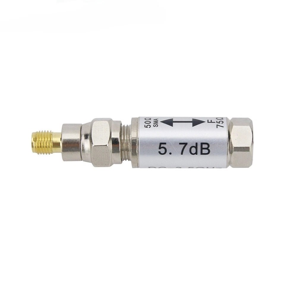Impedance Converter Radio Acc. 0-3.5GHz SMA Female to F Male Connector 50-75ohm