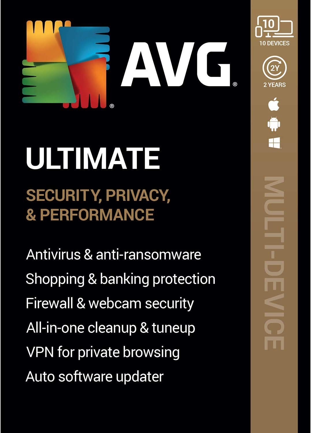 AVG ULTIMATE 2026 - FOR 10 DEVICES FOR 2 YEARS - INCLUDES VPN
