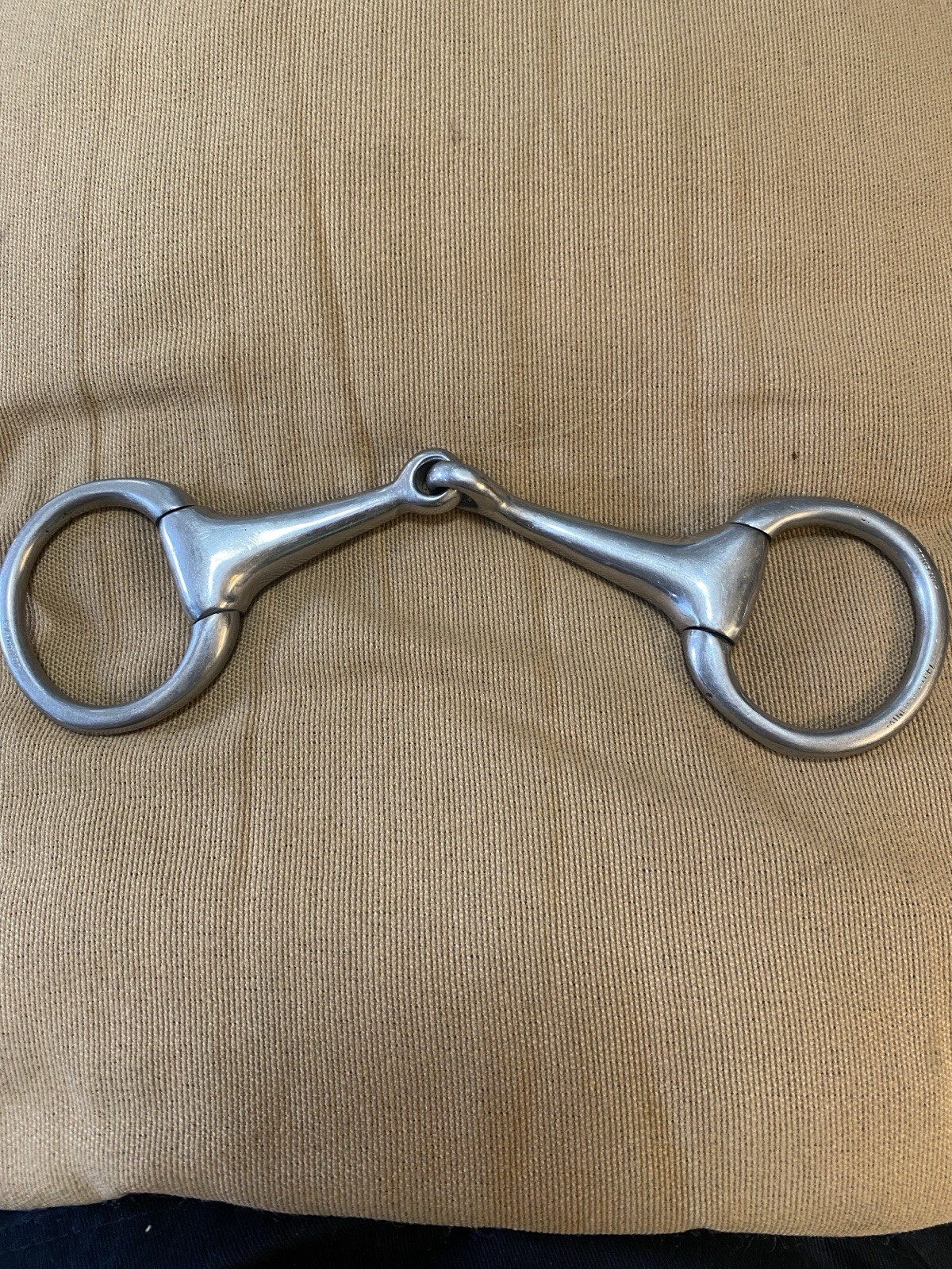 Eldonian Stainless Steel 5" Solid Mouth Eggbutt Single Joint Snaffle Bit