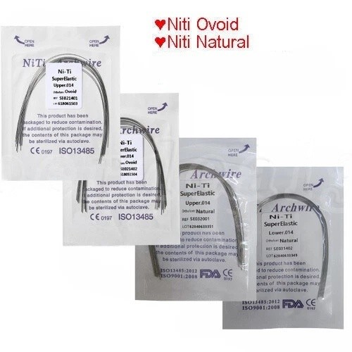 Dental Orthodontic Niti Arch Wire Super Elastic Natural /Ovoid Form Round OR
