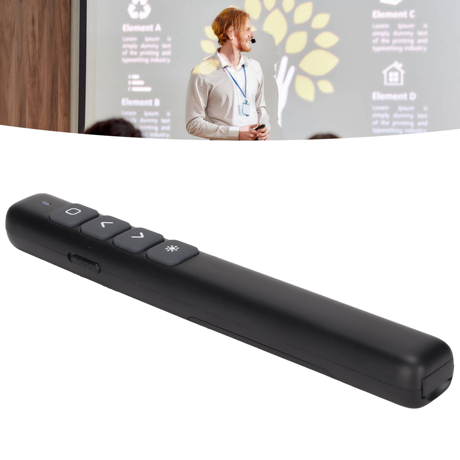 Presentation Clicker Integrated Magnetic Design Ergonomic Stable Remote Con TEQS