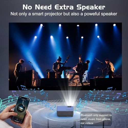 1080P Mini Projector with Screen, Portable Home Theater Movie Basic Version