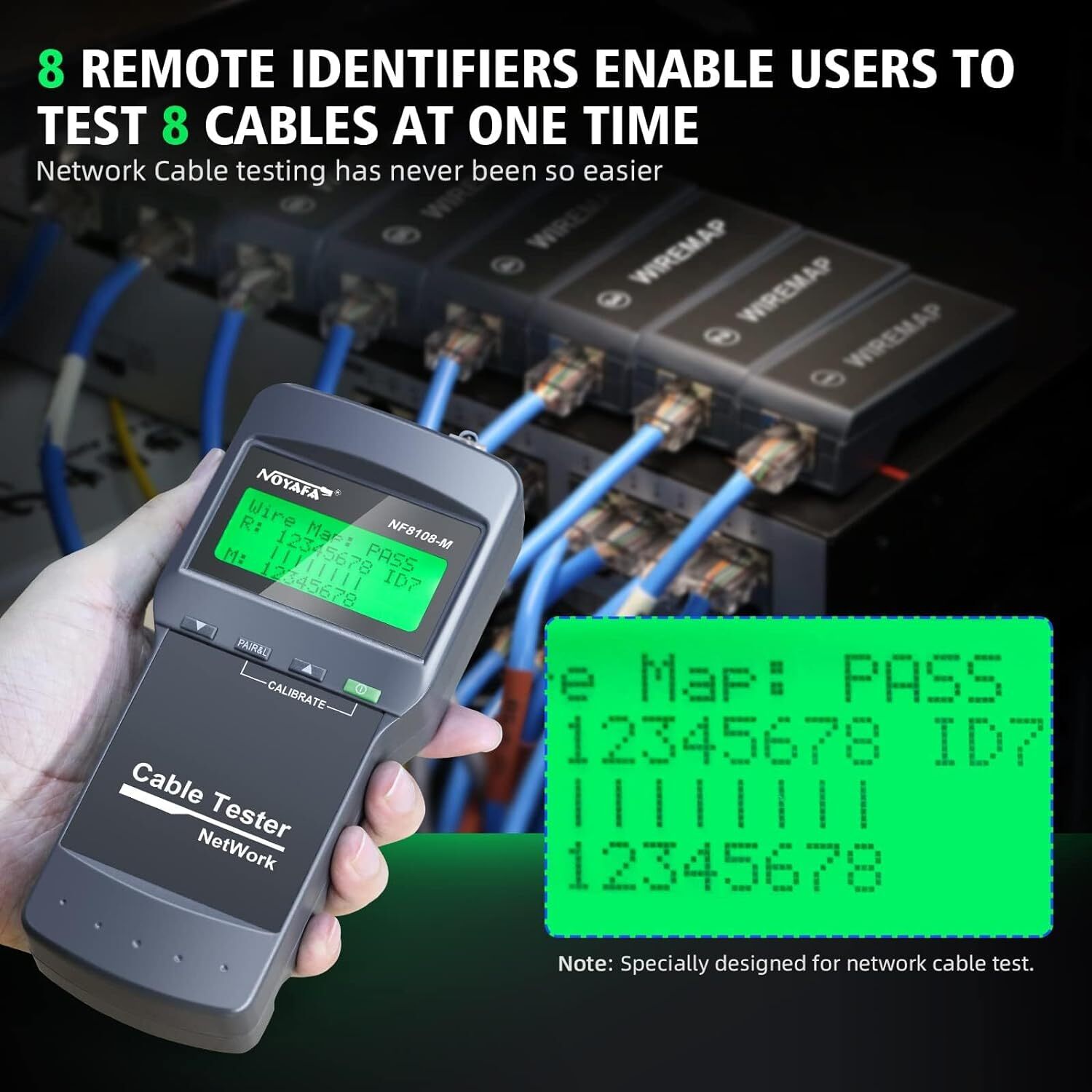 NF-8108M NetWork Lan Cable Tester Wire Length Tester 8 Remote Units 2025