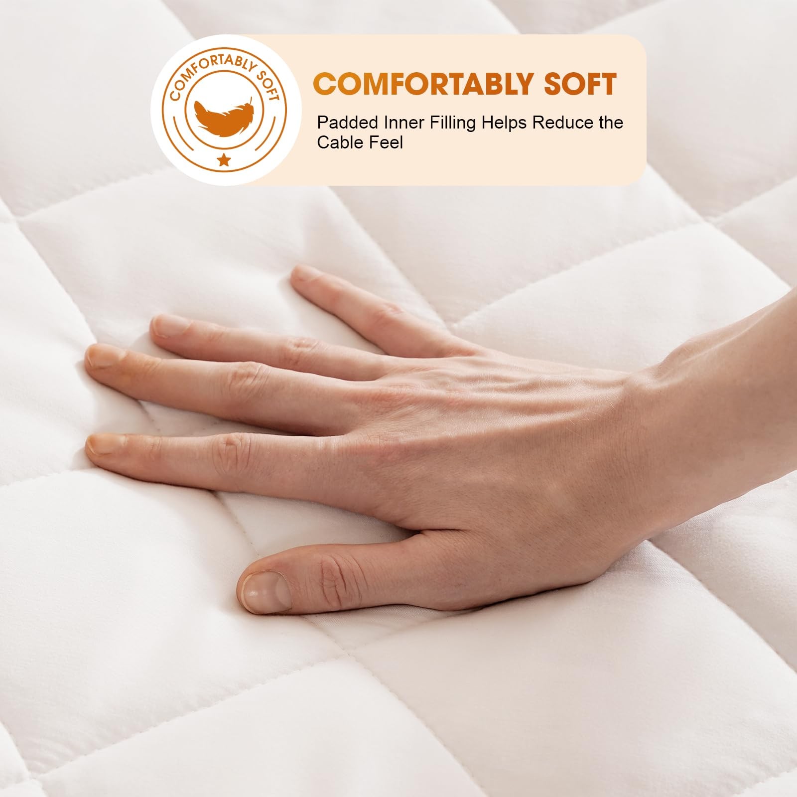 Heated Mattress Pad California King,Dual Controller King, White