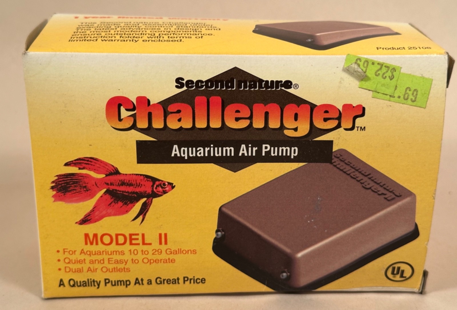 Aquarium Pump Challenger, Model II, Second Nature NOS