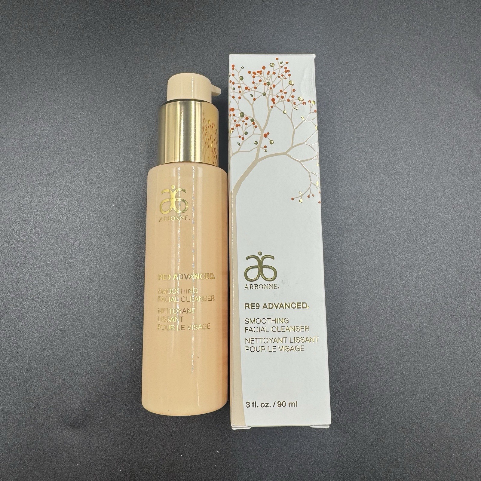Arbonne RE9 Advanced Smoothing Facial Cleanser 3 Fl Oz / 90 ML NEW w/Box