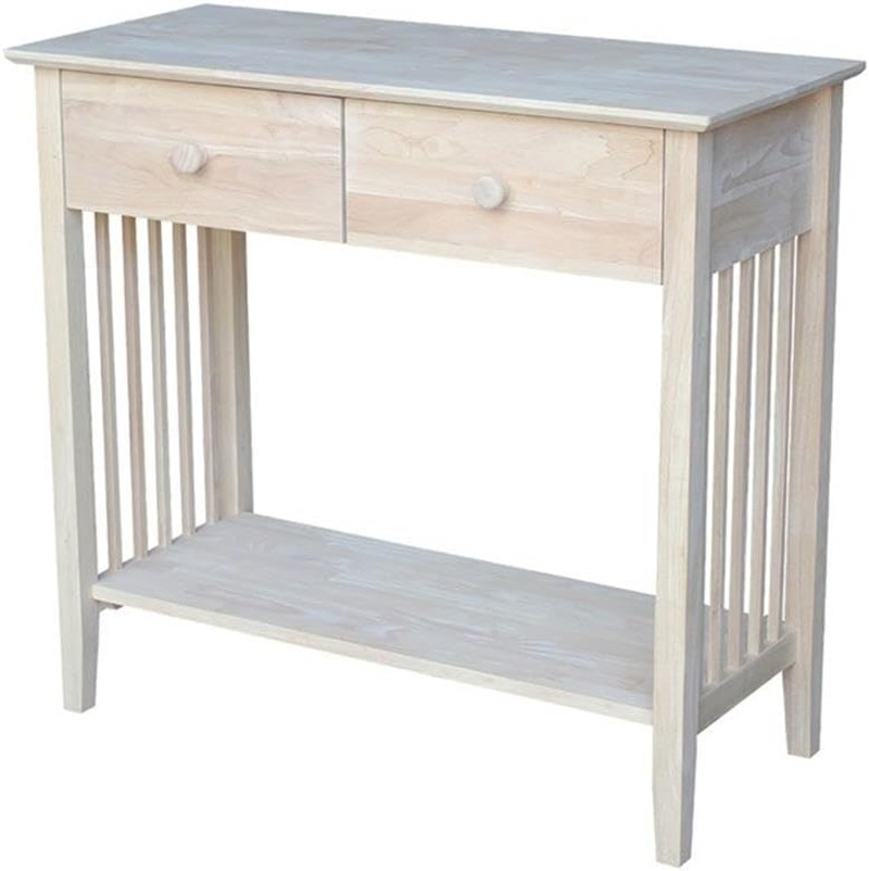 International Concepts Unfinished Wood Mission Styled Console