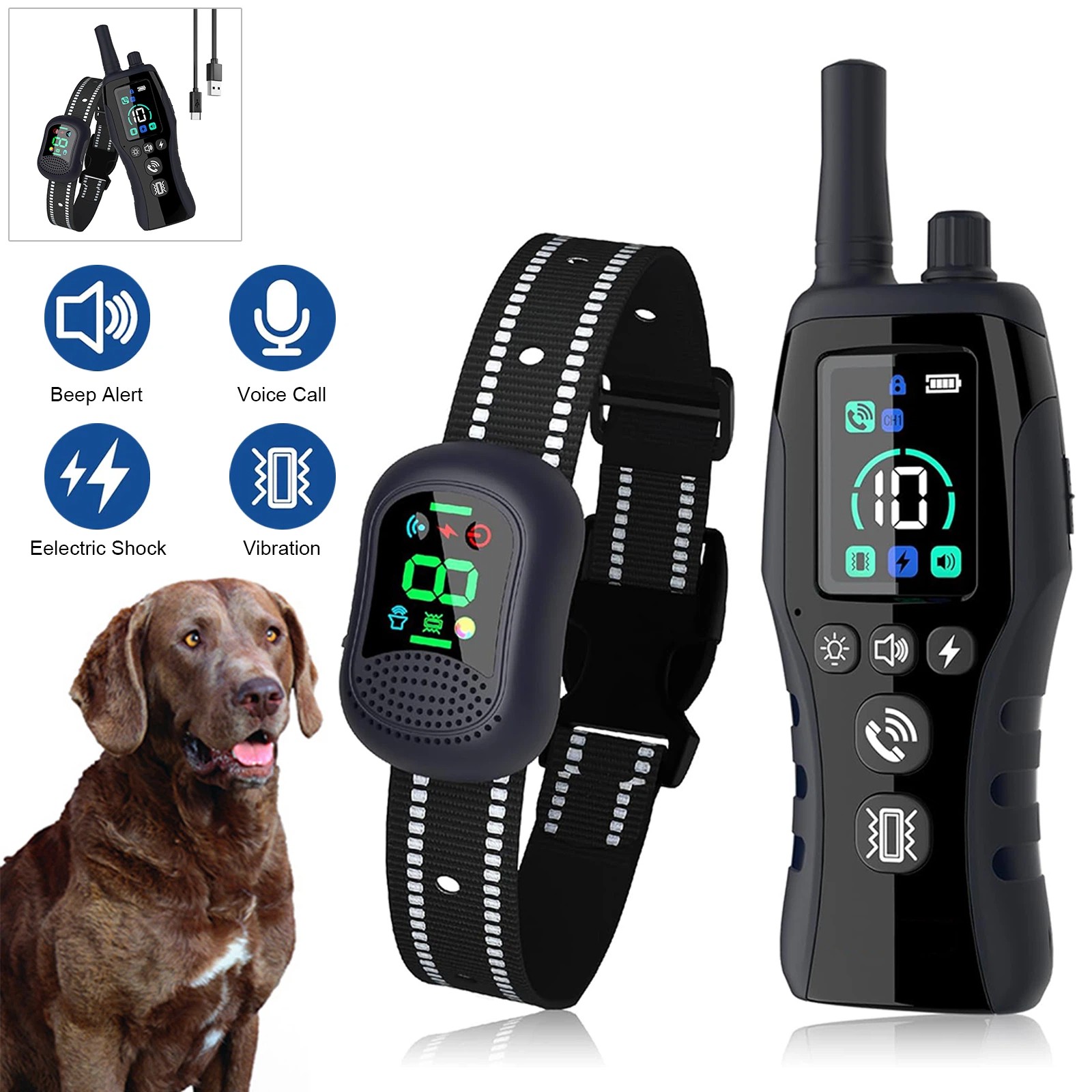 Dog Shock Collar - 4900FT Electric Training Collar with Remote IP67 Waterproof