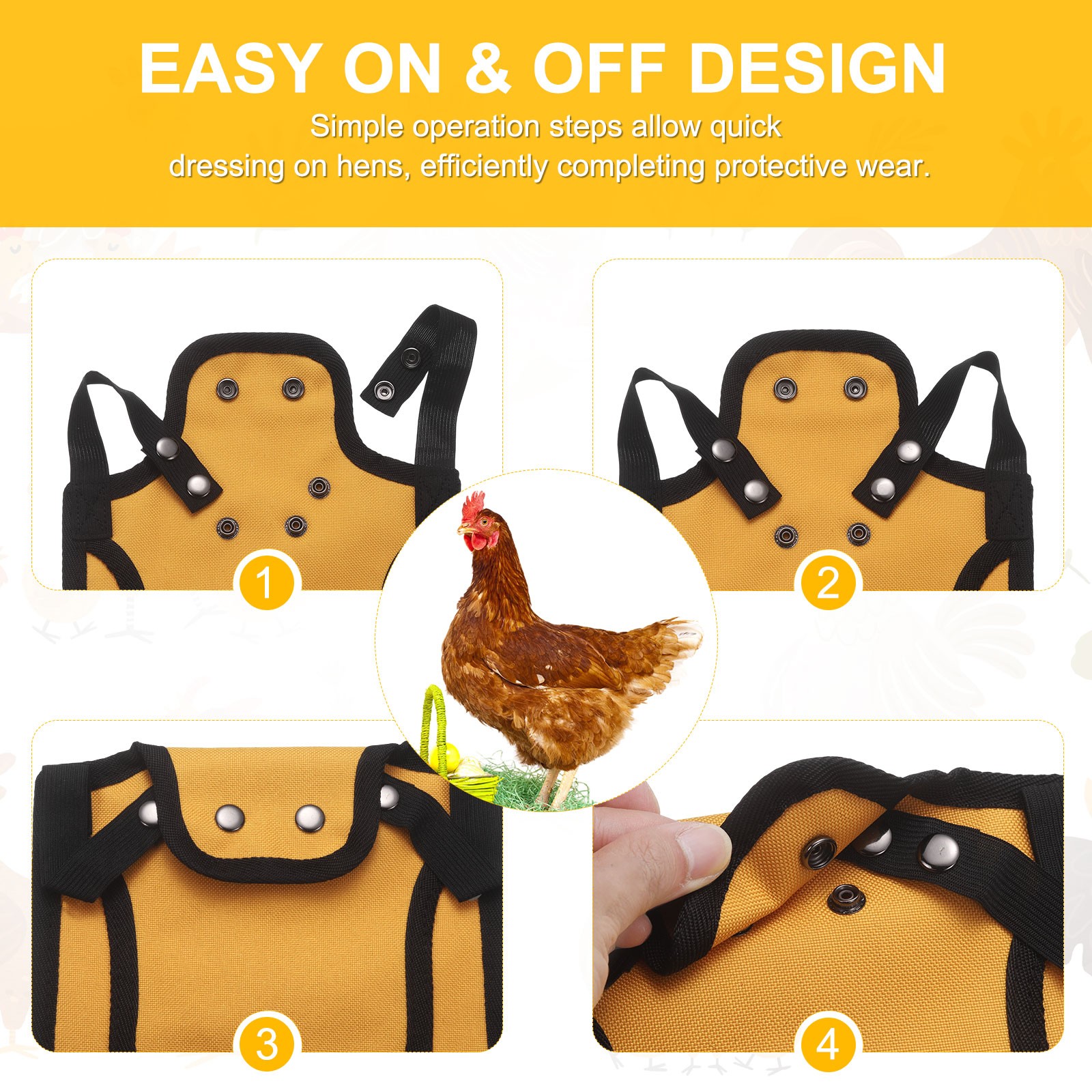 2-Pack Chicken Saddle with Adjustable Strap for Hens [Lavender]