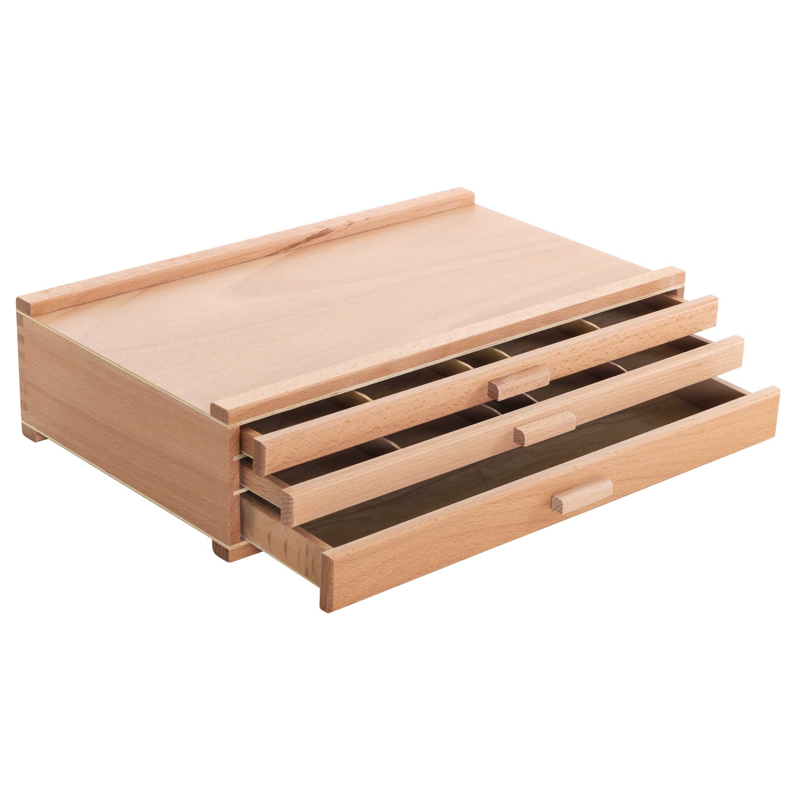 US Art Supply® 3-Drawer Artist Wood Pastel, Pen, Marker Storage Box