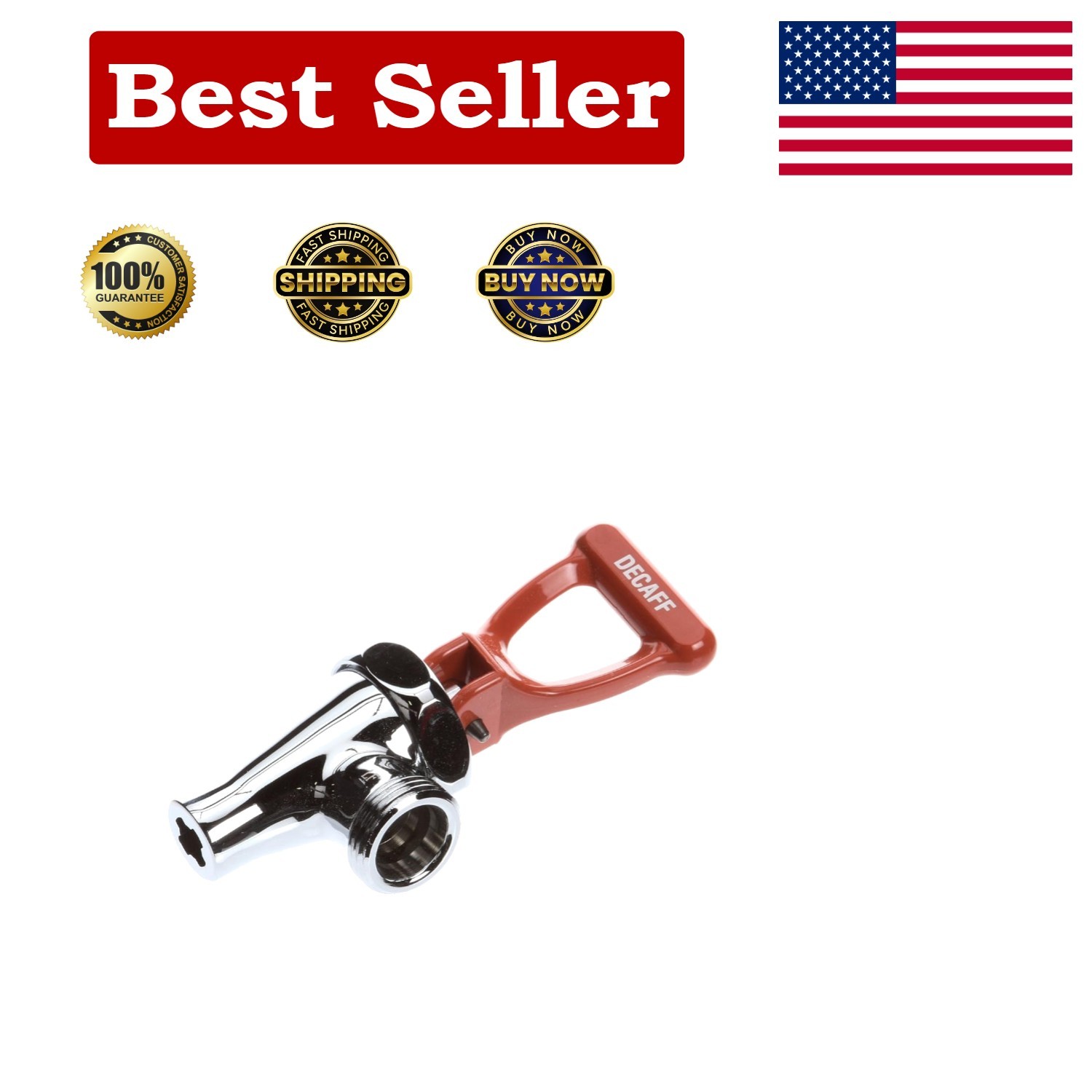 Bunn 03287.0006 Faucet Assembly, CRM with Red Handle