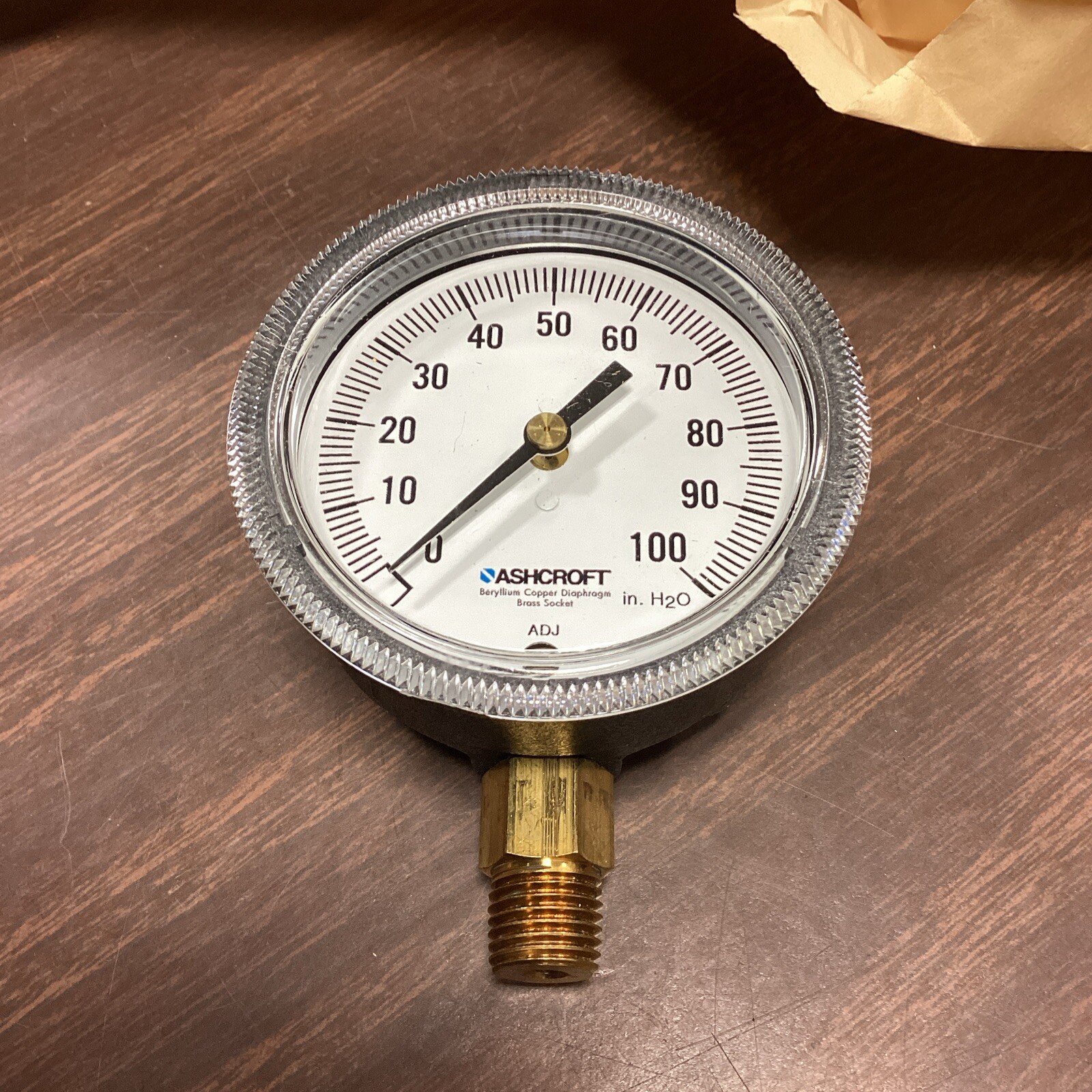 ASHCROFT BELLOWS 250-3074 GAUGE 0-100 Range 25-1490-A-02L-100IW