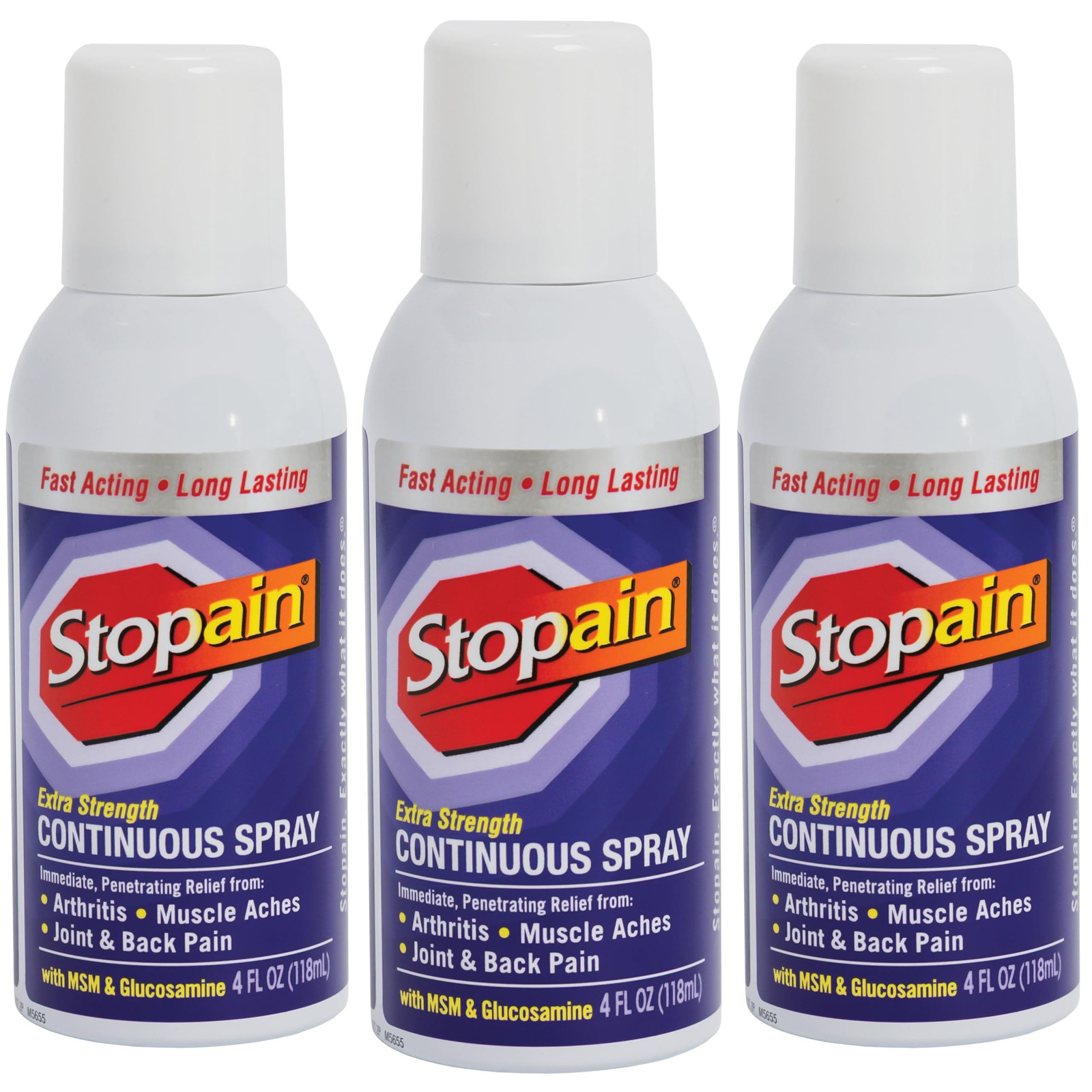 Stopain Pain Relief Spray, 4oz (3 Pack) USA Made, Max 4 Fl Oz (Pack of 3)