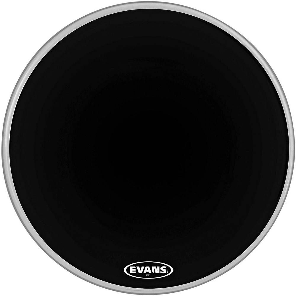 Evans MX2 Black Marching Bass Drum Head Black 18 in.