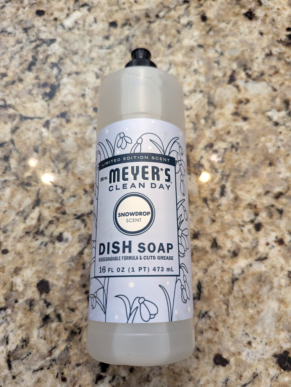 Mrs. Meyer's Clean Day Snowdrop Scent Liquid Dish Soap 16 oz Limited Edition