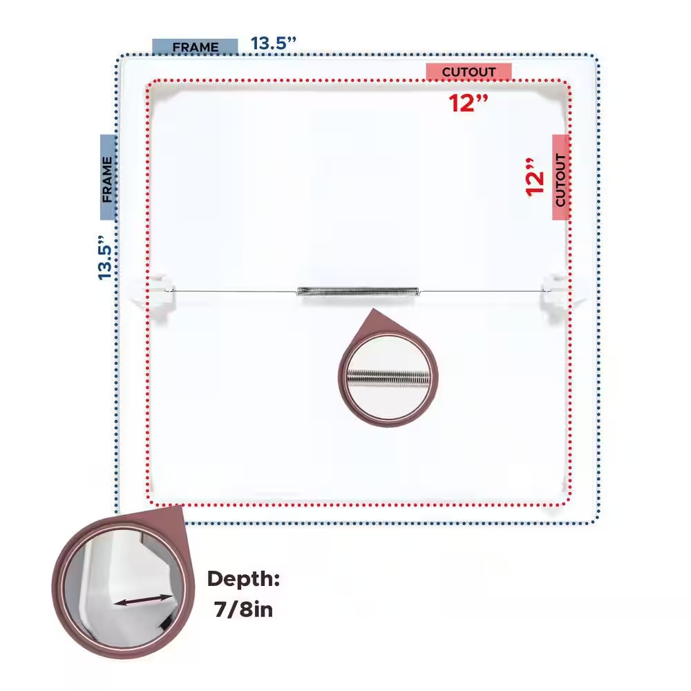 12 In. X 12 In. Spring Access Panel Plastic for Drywall and Ceiling (20-Pack)
