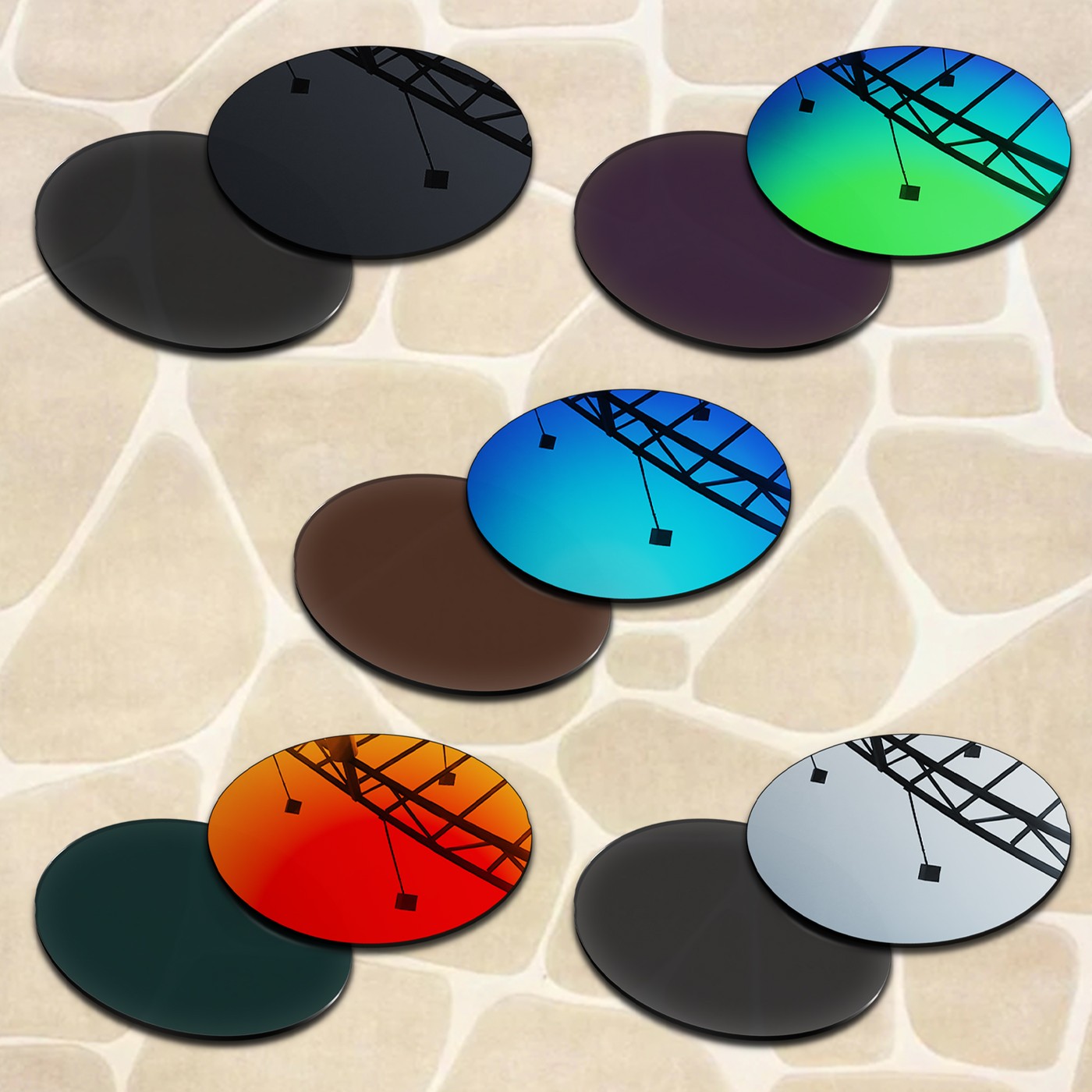 Anti-Scratch Polarized Replacement Lenses for Oakley Plantaris OO9437 63mm Frame