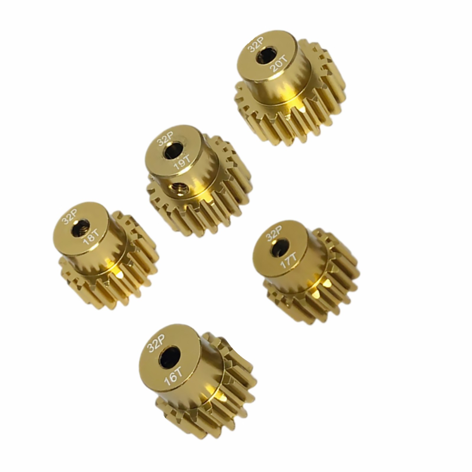 16-20T 0.8M 32P 3.175mm Shaft Pinion Gears Motor Gear Assortment for 1/10 RC Car