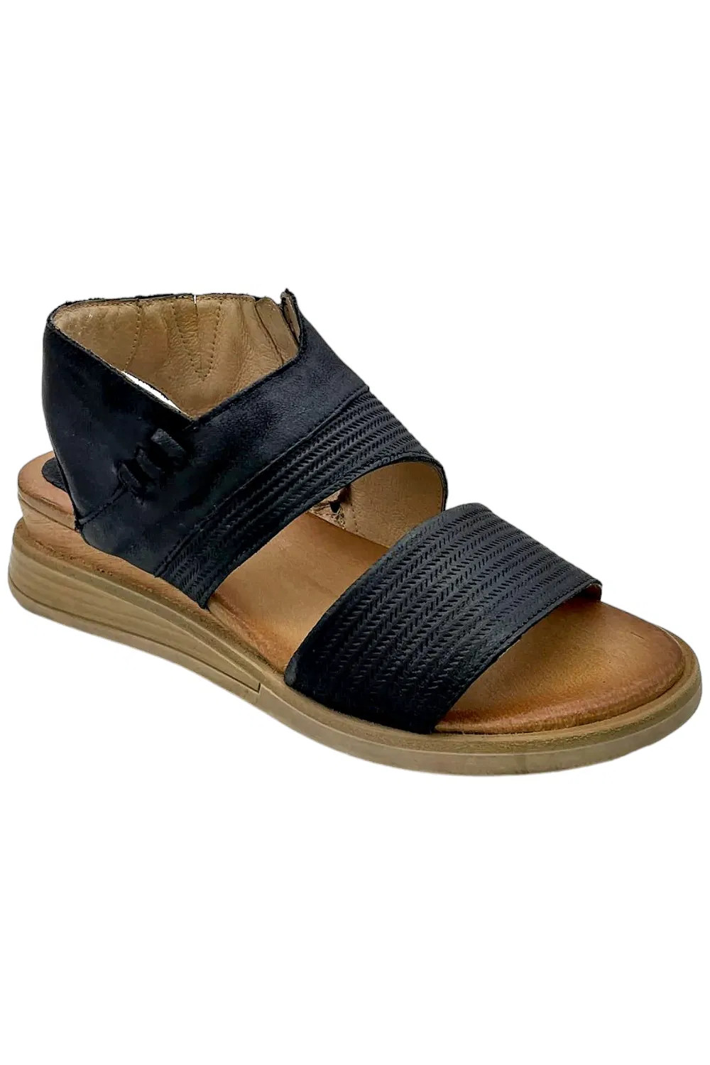 Miz Mooz Wide Width Leather Sandals Cece Black