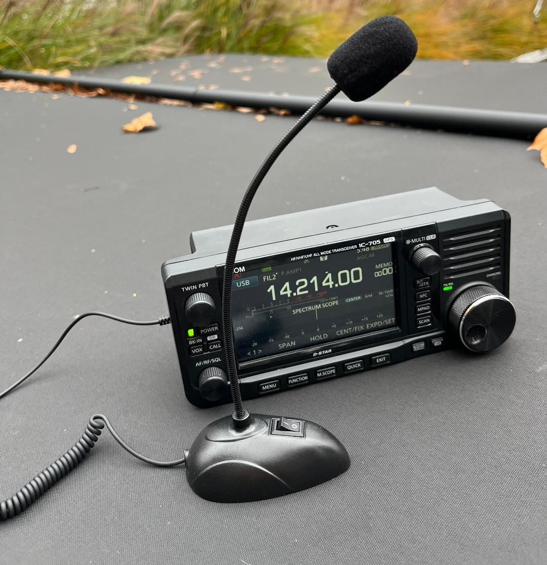 W2ENY Travel Mic for Icom IC-705 POTA SOTA Backpacking