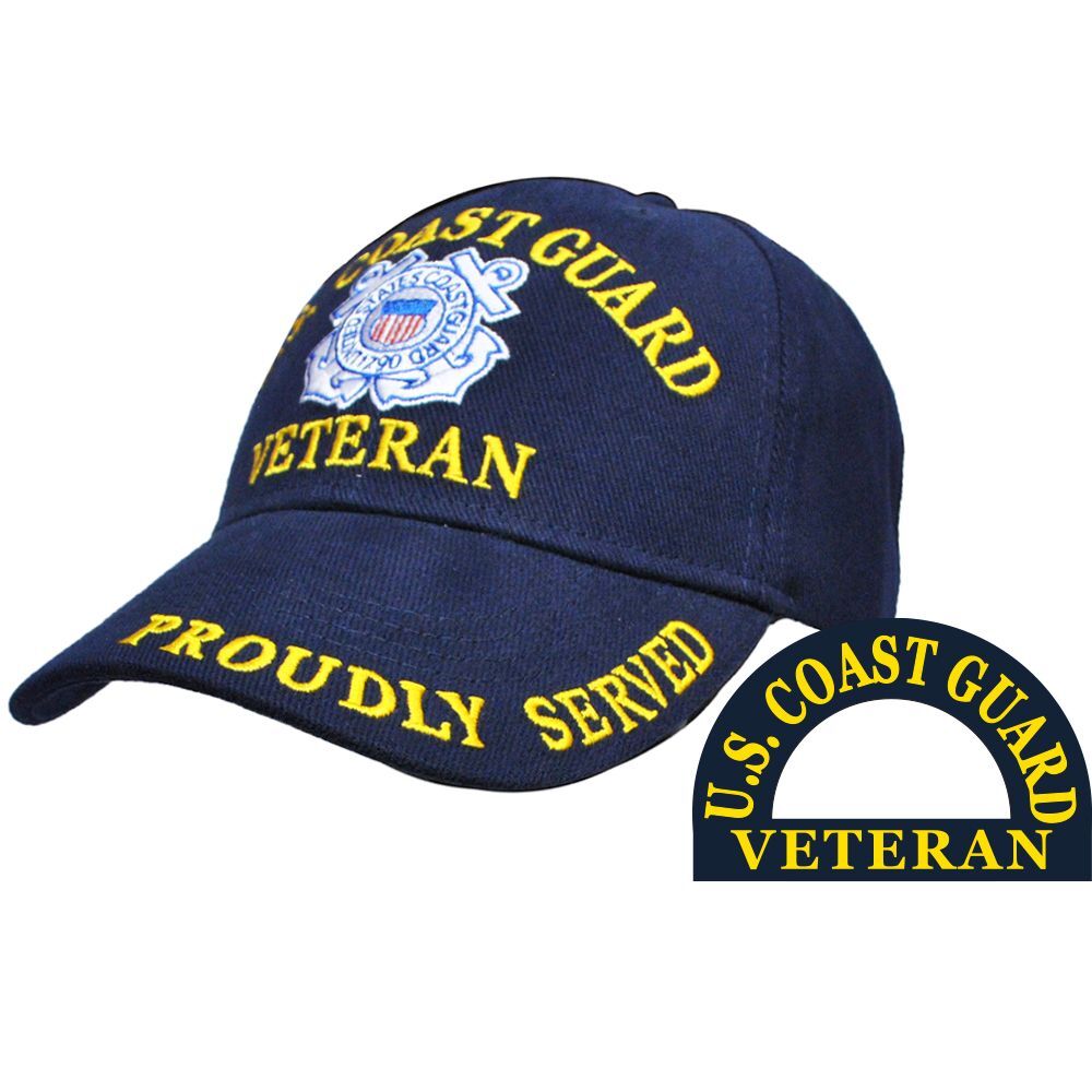 US Coast Guard USCG Veteran Proudly Served Blue Baseball Cap Official Licensed