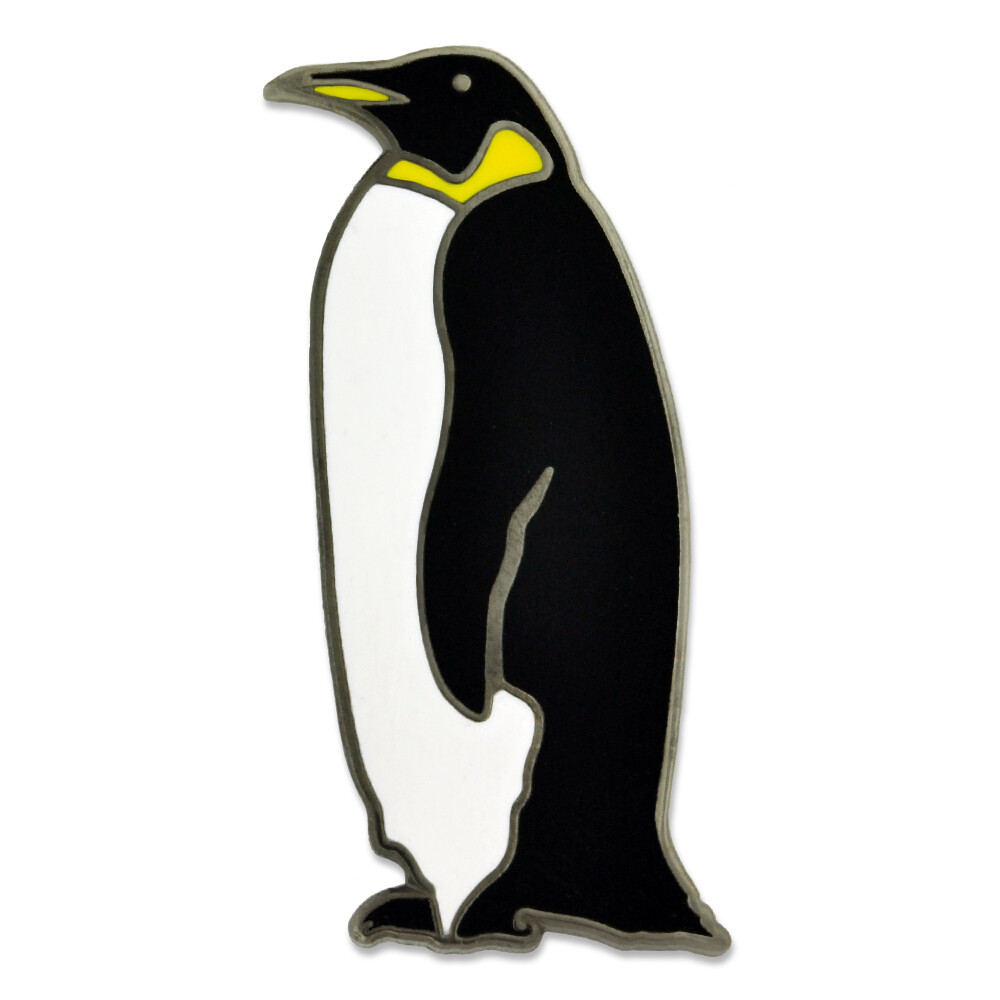 PinMart's Black and White Emperor Penguin Wild Animal Trendy Enamel Lapel Pin