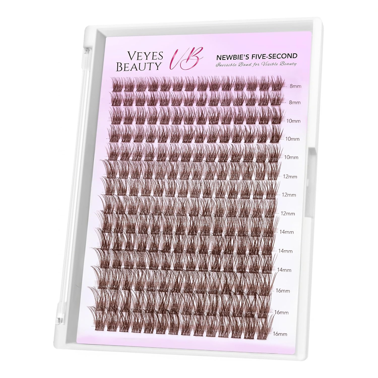 Brown Lash Clusters Individual Eyelash Extensions Thin & Invisible Band DIY Fals
