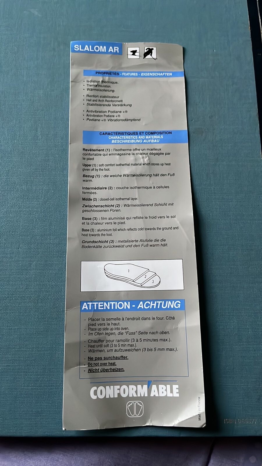 Slalom AR Insoles Size 10.5