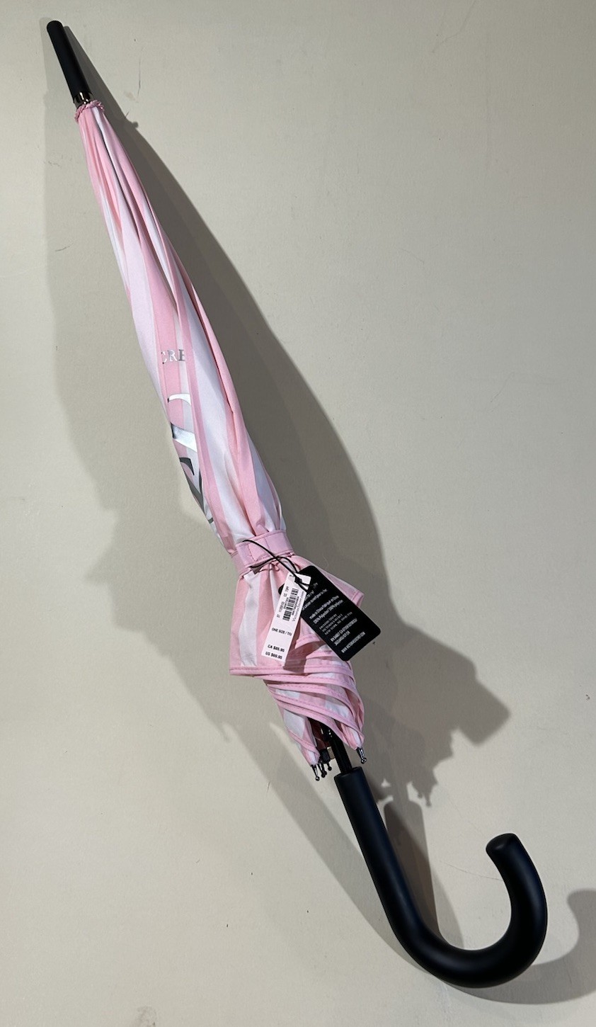 VICTORIA SECRET Fashion Show 2024 Pink White Striped Umbrella NEW