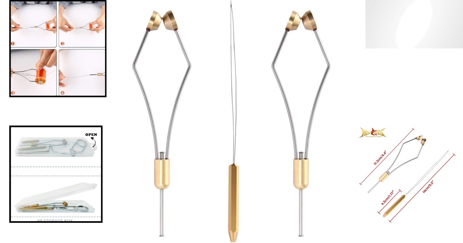 Fly Tying Tools Set: 2 Bobbins, Efficient Threader & Accessories