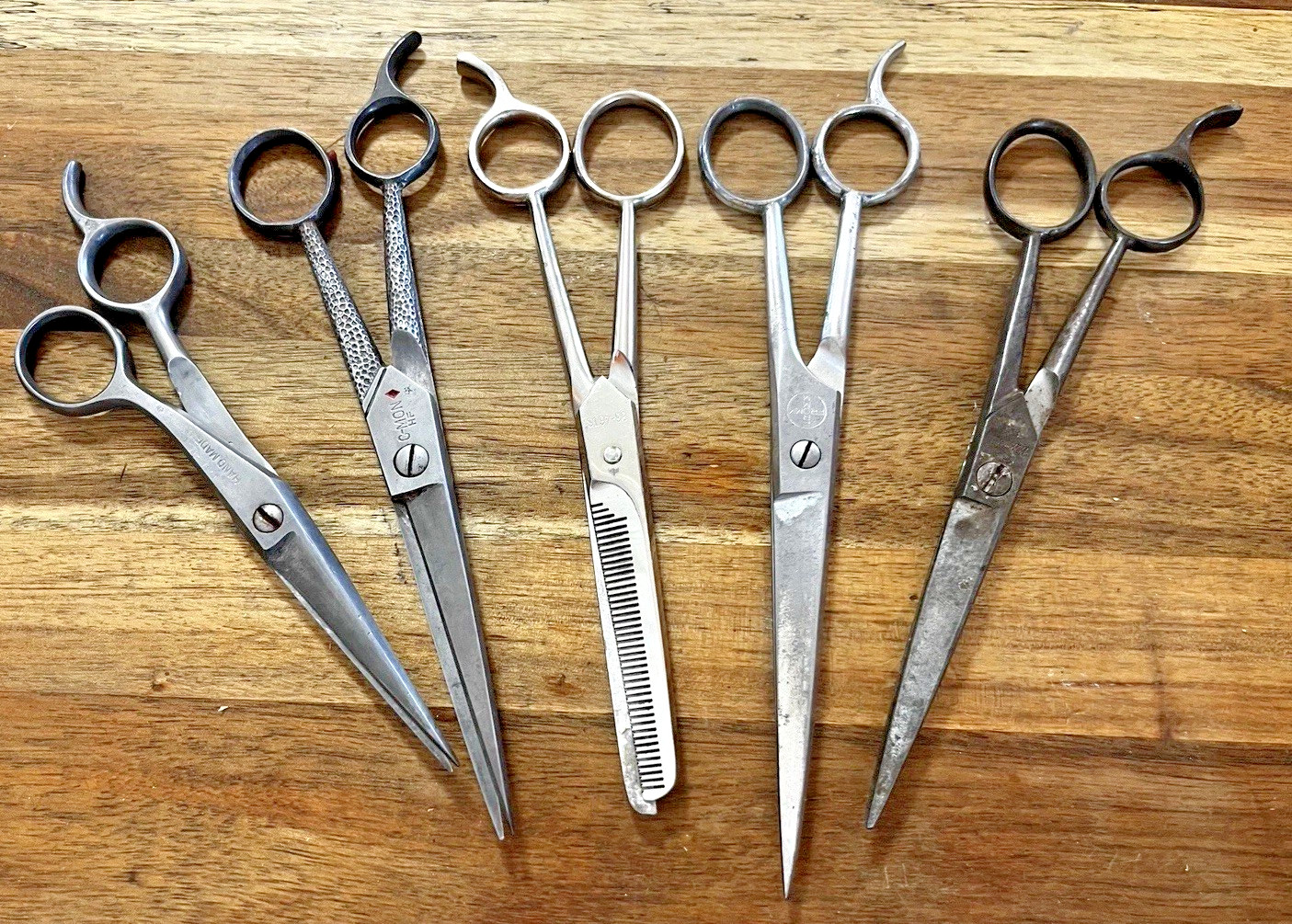 5 LOT Vintage Hair Cutting SCISSORS MICHELS FROMM C-MON Italy USA