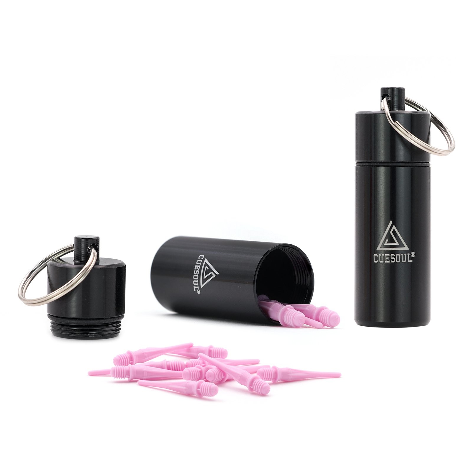 CUESOUL Portable Dart Soft Tips Storage Tube,with 12 pcs TOUCH POINT Soft Tips