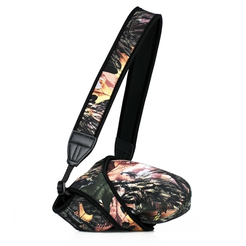 TWO SIDED Camouflage Medium Size Camera Sleeve Pouch Bag Cover with Neck Strap