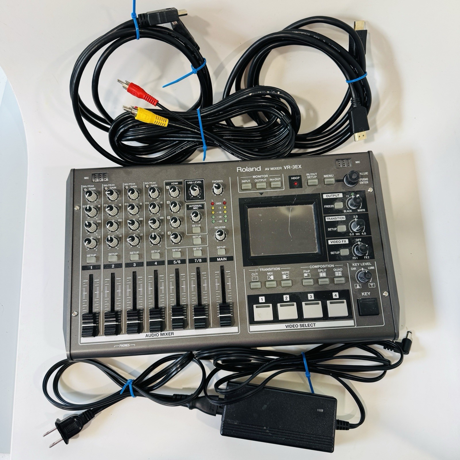 Roland VR-3EX AV Web Streaming Recording Mixer USB HDMI with Cables/Extra Tested