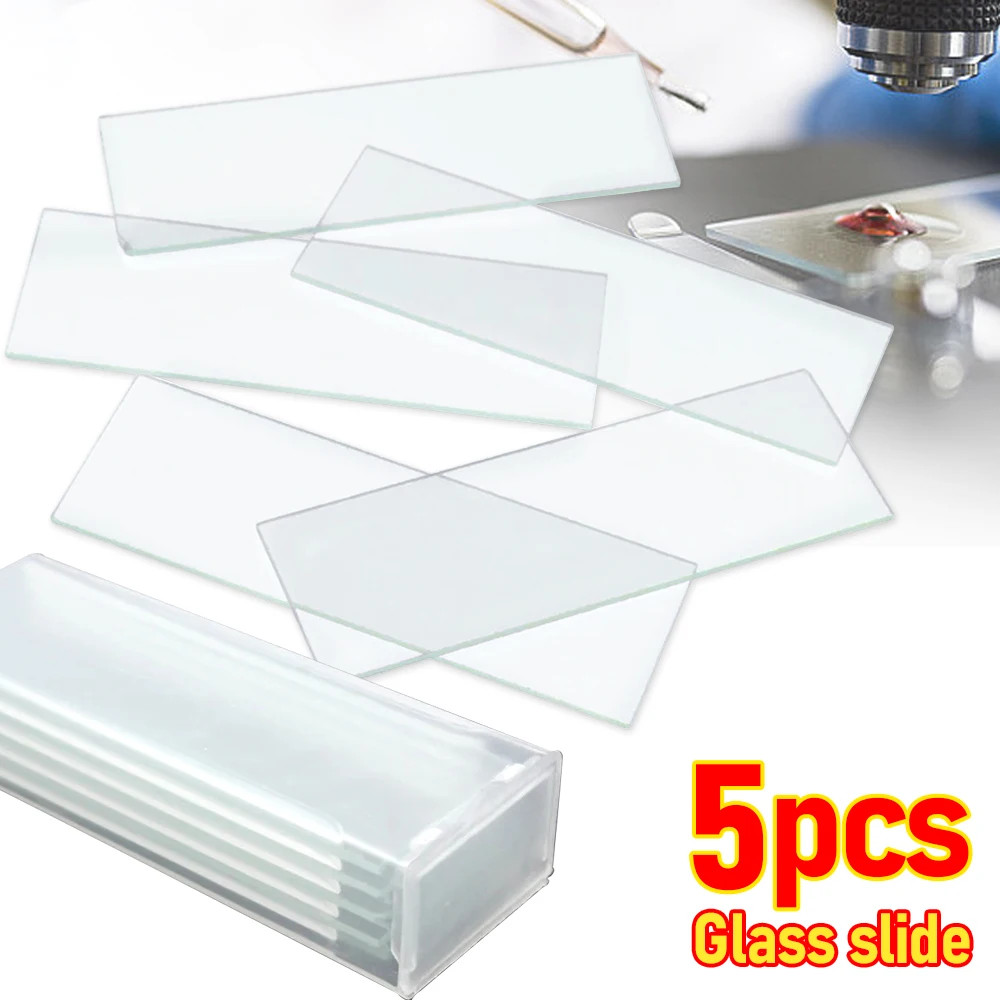 5Pcs Thickness Cavity Glass Coverslips Single Concave Microscope Glass Slides