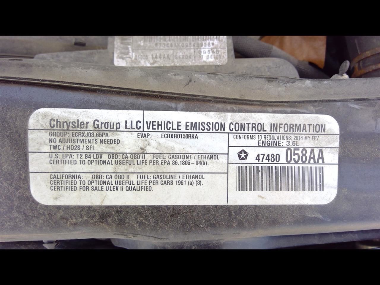 2014 CHRYSLER 200 Engine ECM Electronic Control Module 3.6L 05150778AB