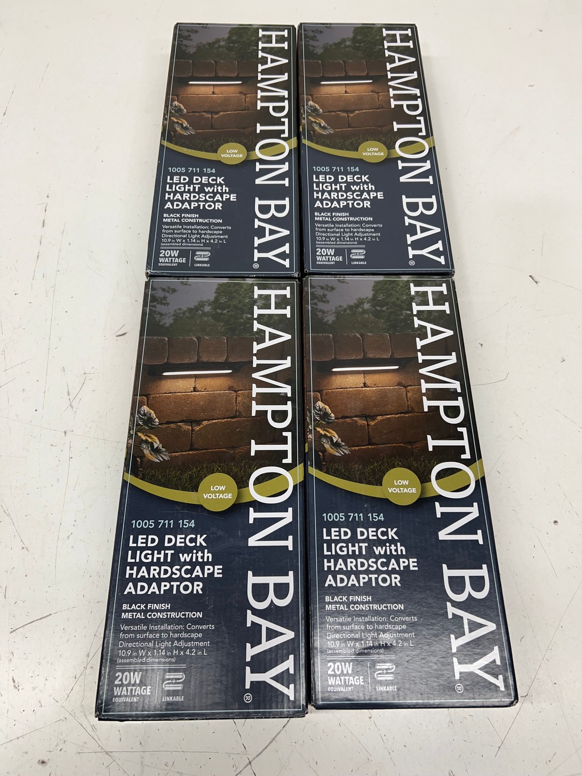 LOT OF 4 Hampton Bay 166 Lumen Low Voltage Black LED Outdoor Deck Light