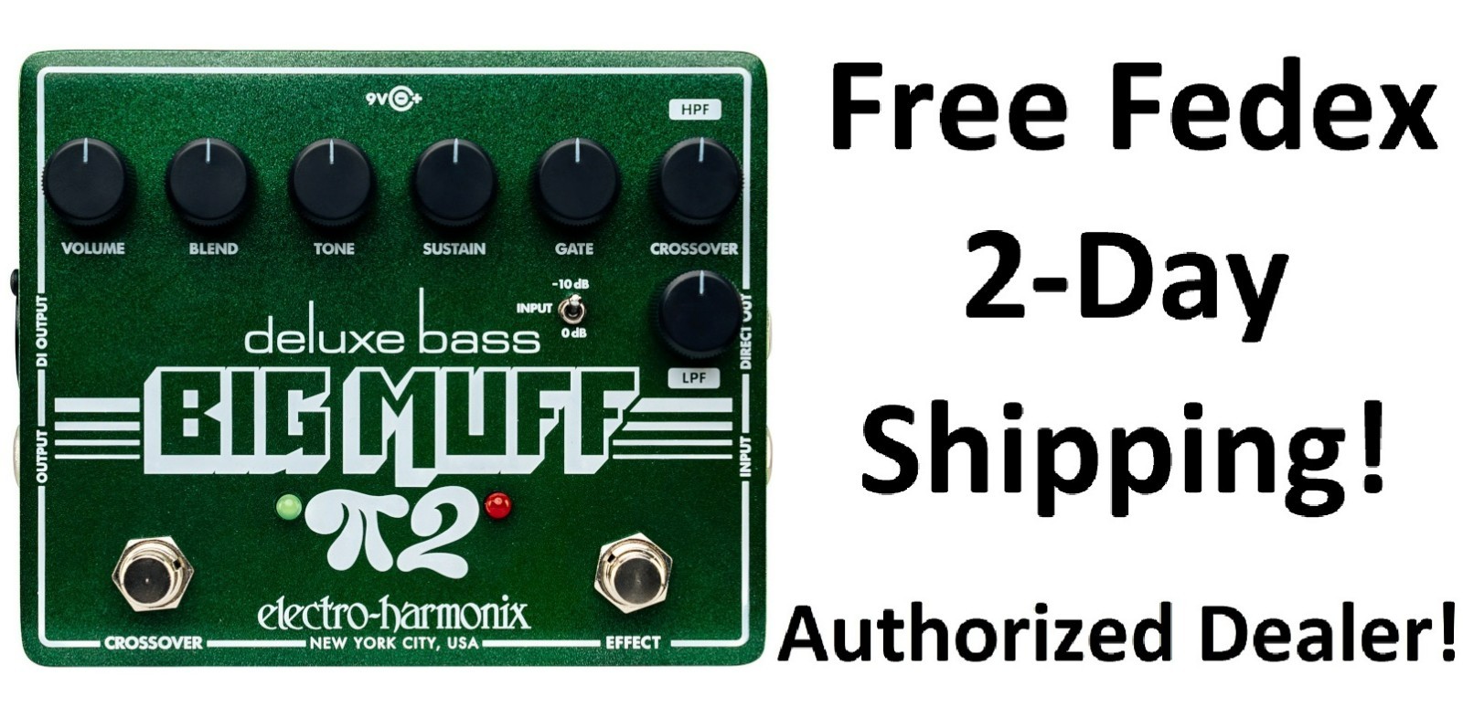 New Electro-Harmonix EHX Deluxe Bass Big Muff Pi 2 Dual Op-Amp Fuzz Guitar Pedal