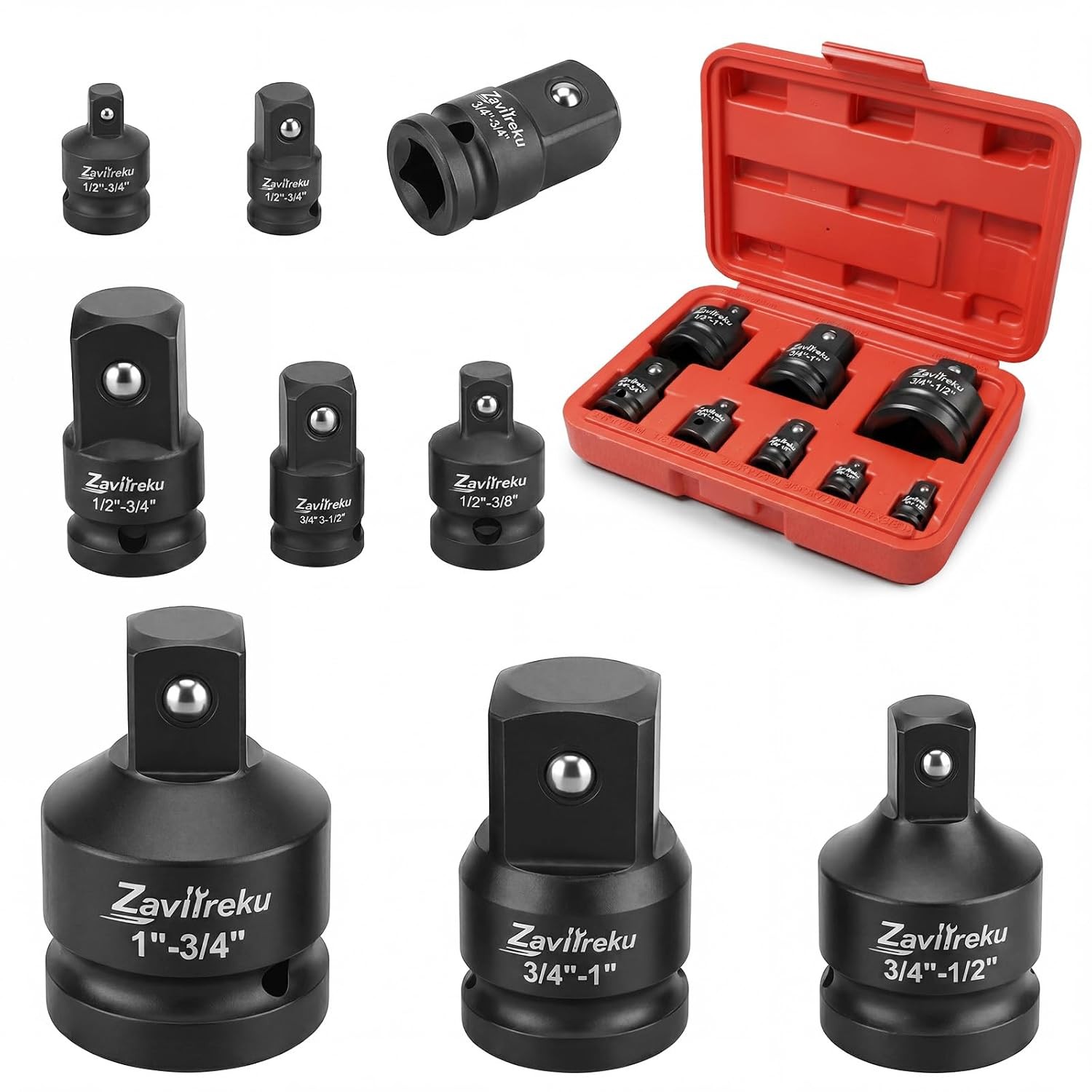 Socket Adapter Set, 8PCS Impact Socket Adapter and Reducer Set, Drive Adapter Se