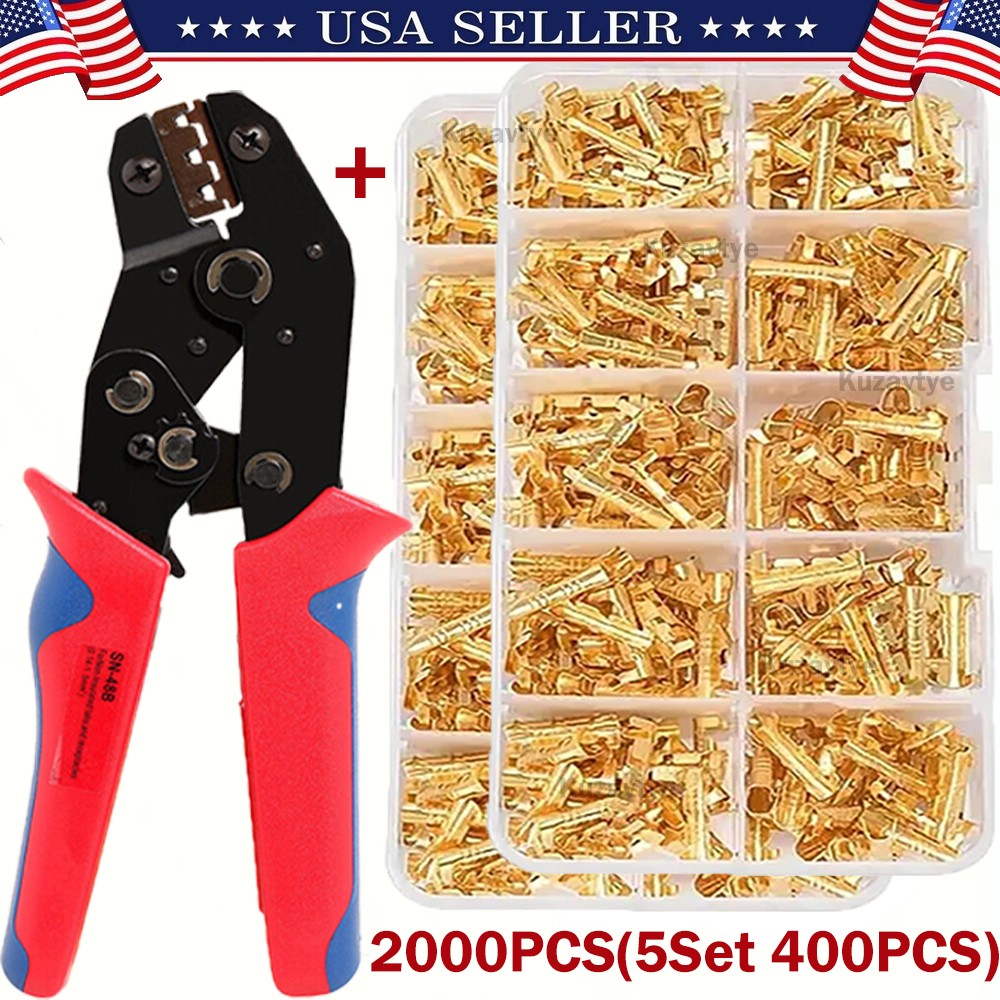 2000PCS U-shaped Electrical Connectors Tab Cold Insert Wire Small Ceeth Terminal