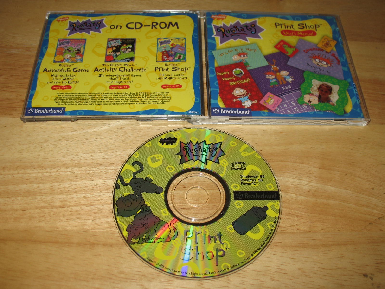 Rugrats Print Shop PC/Mac CD-ROM Broderbund Nickelodeon 1998 for Windows 95/98