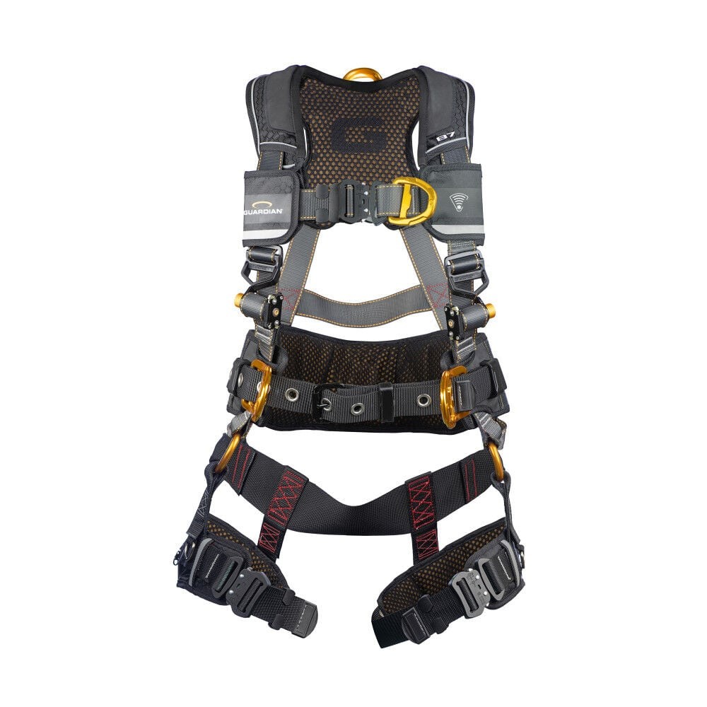 Guardian Fall Protection Full Body Harness With Qc Chest/leg Buckle Pad Sternal