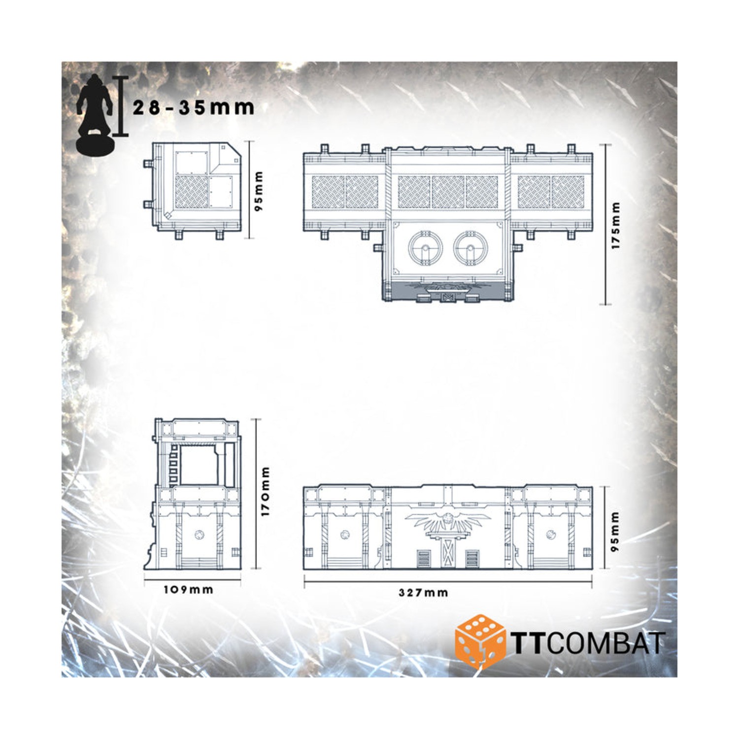 TT Combat Sci-Fi Gothic Terrain 32mm Bastion Pack SW (New)
