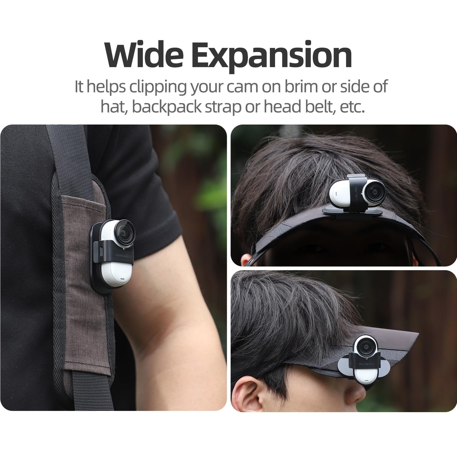 Baseball Hat Clip for Insta360 Go 3s, Vertical & Horizontal Adjustable Baseba